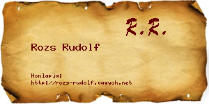Rozs Rudolf névjegykártya